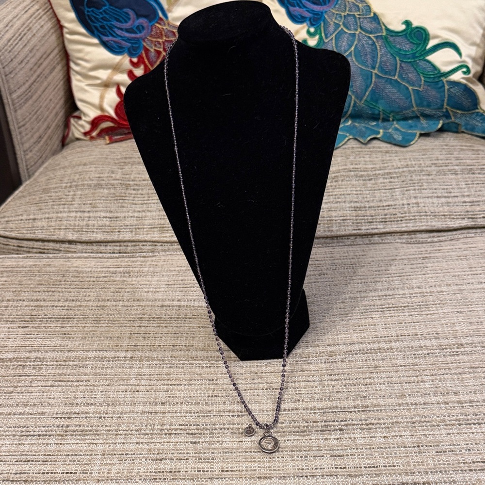 Lee Brevard Iolite, Peal, & Sterling Silver Fossil Pendant & LB Fossil Earring - Picture 2 of 12